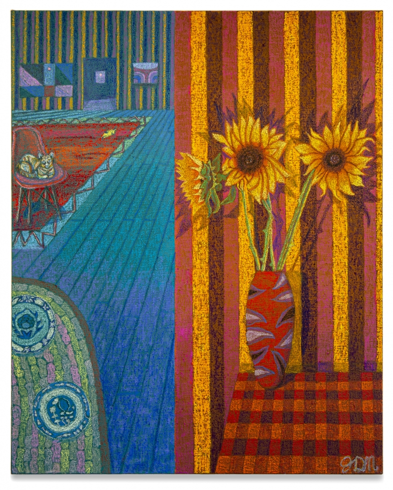 JJ Manford Interior with Sunflowers, 2019