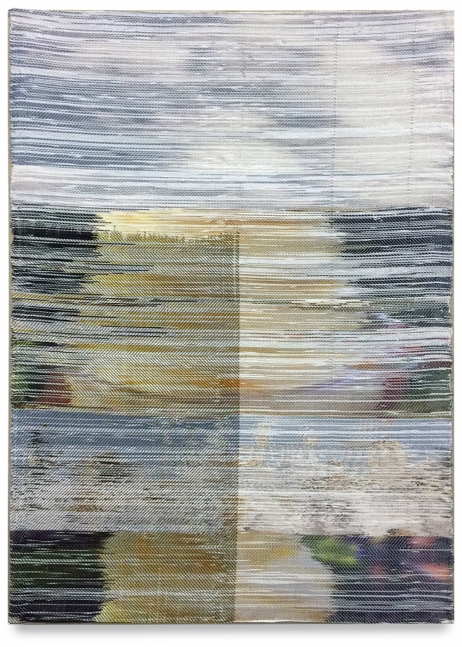 Margo Wolowiec
Keeps Getting Happier
2015
Dye-sublimation ink, fabric dye,&amp;nbsp;handwoven polyester, cotton, linen
38 x 28 in
