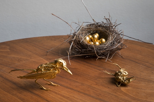 Noel Grunwaldt Two Gold Birds with Nest