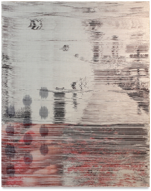 Margo Wolowiec
Wish You Were Here
2015
Dye-sublimation ink, fabric dye,&amp;nbsp;handwoven polyester, cotton, linen
60 x 47 in